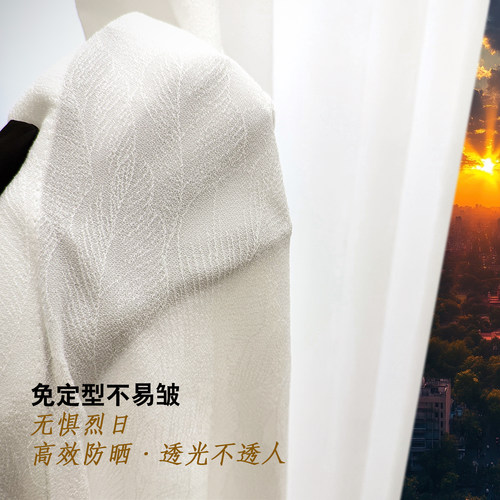 新款窗纱纱帘透光不透人白纱客厅阳台防晒防刮免定型遮光窗帘沙帘