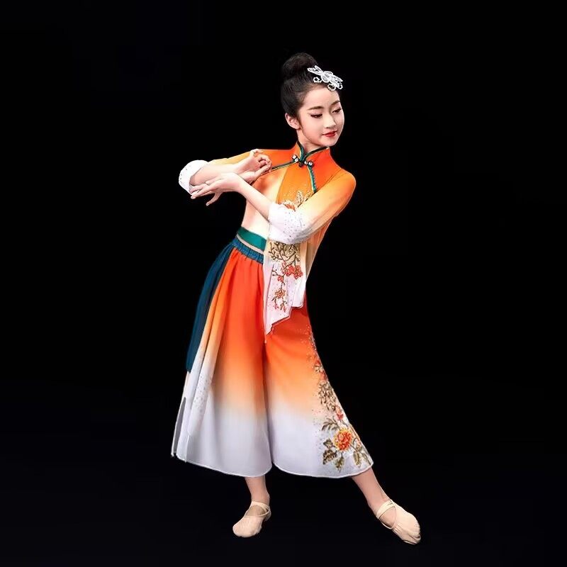 新款儿童演出服女童秧歌服舞蹈服装古典舞飘逸雪纺手绢舞表演服装,童装/婴儿装/亲子装,儿童演出服,淘宝优惠券,粉丝福利购,淘宝优惠卷