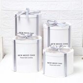 圆形蛋糕盒生日蛋糕盒白色圆形盒子免折透明4寸6寸8寸10寸