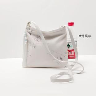 娴馥原创新中式单肩斜背拉链小包休闲印花布包袋百搭复古服装包女