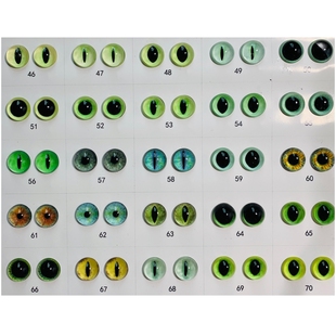 绿47 70号羊毛毡戳戳乐扭扭龙手工玻璃眼睛仿真动物艺眼DIY猫眼