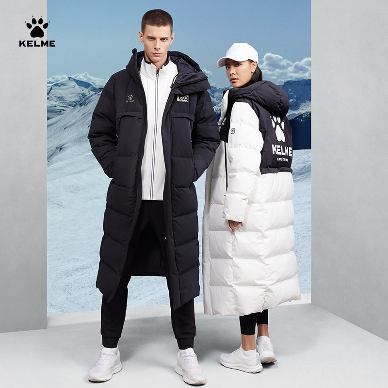 KELME卡尔美冬季新款羽绒服男女连帽长款过膝加厚保暖情侣外套,运动服/休闲服装,运动羽绒服,淘宝优惠券,粉丝福利购,淘宝优惠卷