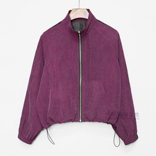 长风渡香云纱龟裂纹玫紫时尚女士秋季休闲减龄百搭上衣衬衫X3210