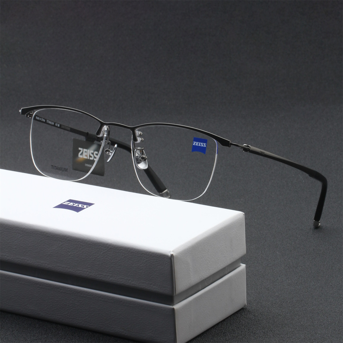 ZEISS/蔡司眼镜架商务半框超轻钛金属个性潮流近视眼镜框-ZST0005