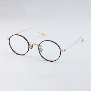 内藤熊八作日本超轻钛手作眼镜复古圆框高度数近视眼镜架N 016R