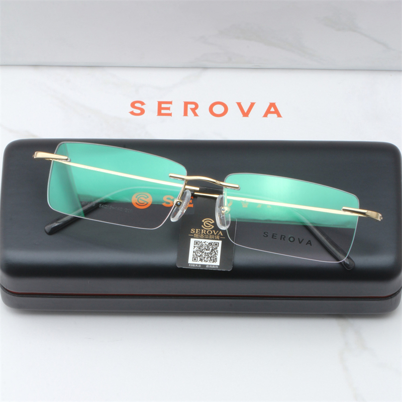 施洛华超轻无框商务近视眼镜架