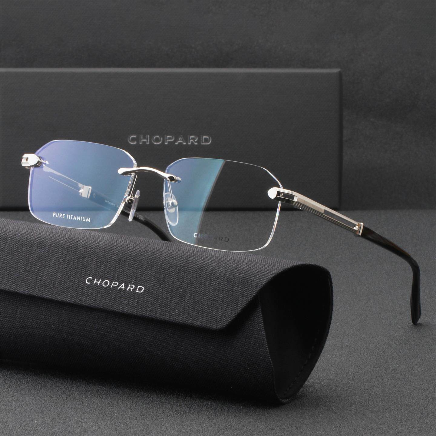 Chopard萧邦无框眼镜架商务休闲男士钛金属框可配近视-VCHL97J