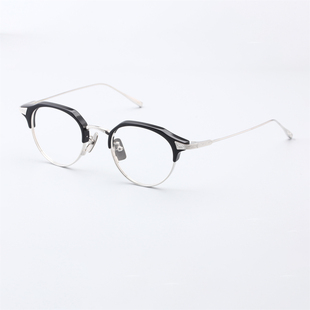 内藤熊八作N-413复古钛日系手作眼睛可配高度近视眼镜架框男女