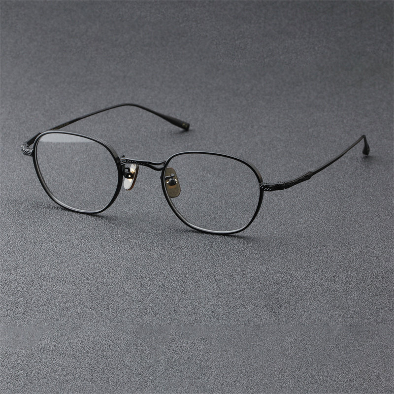 内藤熊八作日本超轻钛手作眼镜复古全框高度数近视眼镜N-301