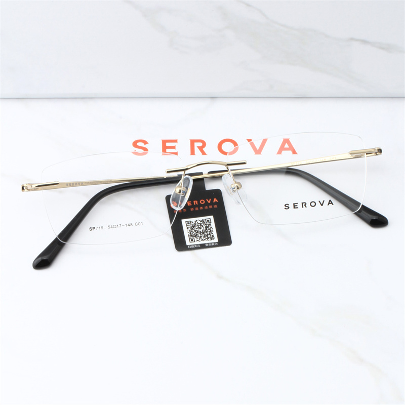 施洛华男女无框是钛合金近视镜框