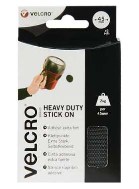 Velcro VEL-EC60248 魔术贴黑色钩环胶带 45mm x 45mm