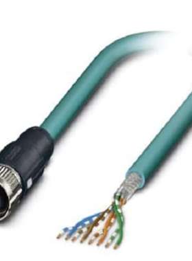 Phoenix 1407441 5m Cat5 蓝色 M12 对母线 未终端 屏蔽 屏蔽 终