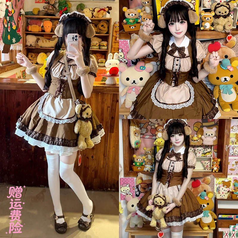 【高品质】日系可爱软萌柴犬女仆复刻洛丽塔lolita连衣裙蓬蓬裙