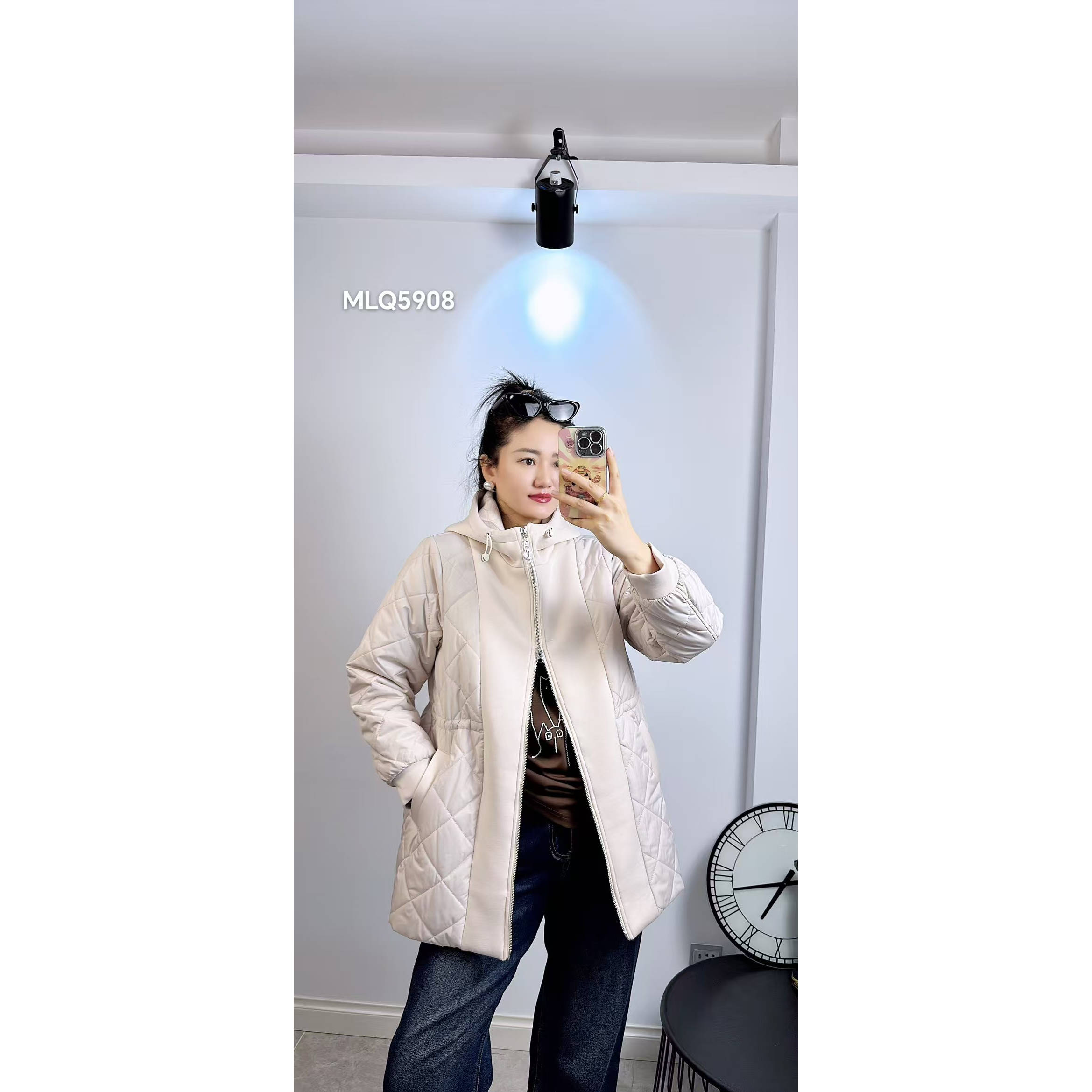 5908米莱奇2025冬新款大码女装显瘦棉服遮肉时尚棉衣百搭丝棉外套