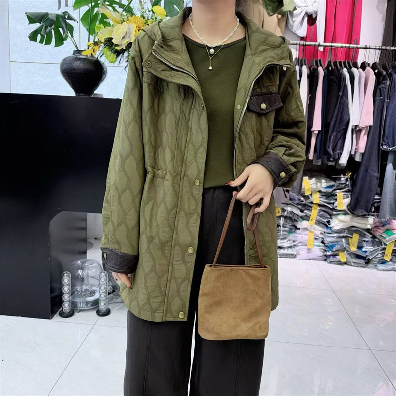 7303妃儿红2026秋冬新款大码女装显瘦二棉外套时尚棉衣百搭棉服