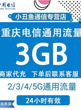 重庆电信流量3GB流量包3G/4G/5G国内通用流量叠加包24小时有效