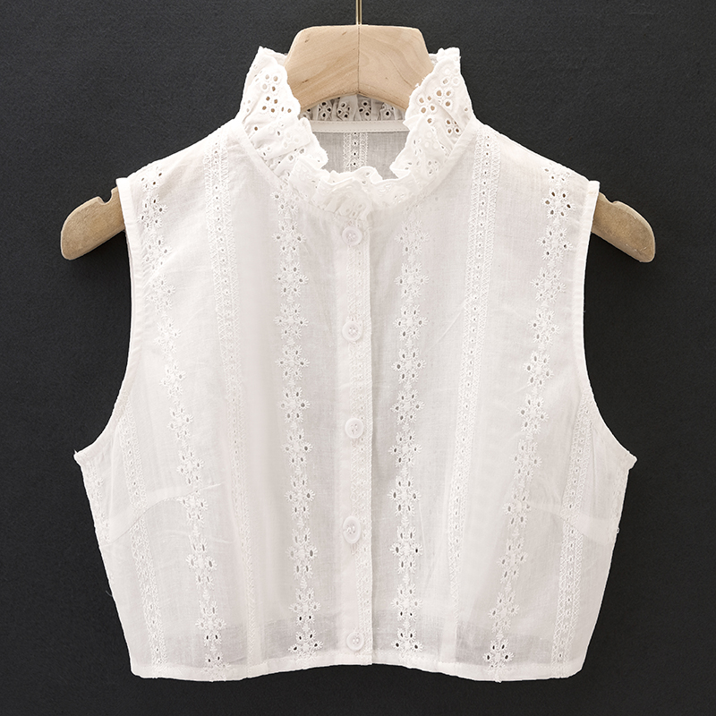 秋冬百搭风荷叶边白色假领子