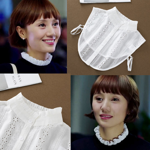 百搭假领LRXN棉韩版绣花