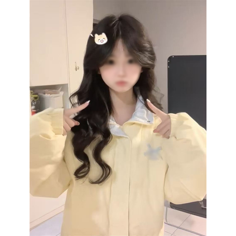 冬季新款蝴蝶结字母刺绣保暖棉袄