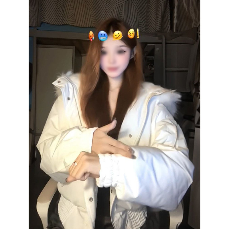 韩版复古防寒百搭宽松保暖棉衣女新款设计感白色连帽毛毛冬日棉服,女装/女士精品,棉衣/棉服,淘宝优惠券,粉丝福利购,淘宝优惠卷
