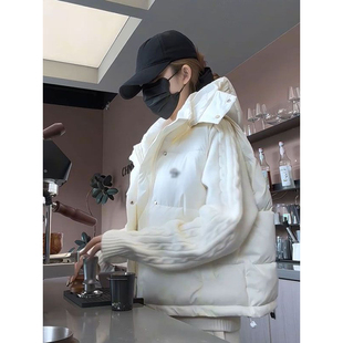 韩系穿搭一整套连帽马甲棉衣女冬季新款叠穿软糯圆领针织毛衣学生