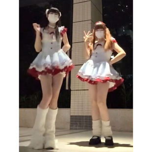 甜美少女风蝴蝶结格纹连衣裙女2025新款 夏季 系带收腰公主蓬蓬短裙