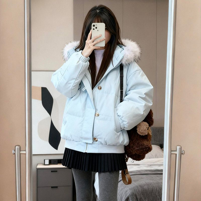 冬季新款百搭宽松加厚暖和外套