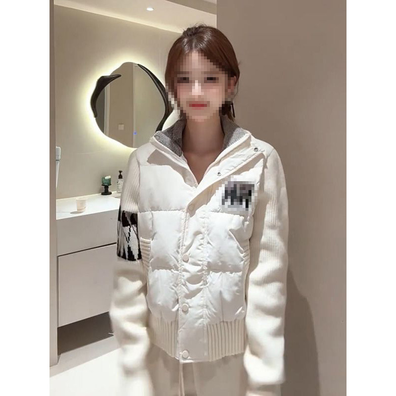 冬季轻薄设计感假两件白色立领短款休闲外套女针织拼接拉链面包服,女装/女士精品,棉衣/棉服,淘宝优惠券,粉丝福利购,淘宝优惠卷