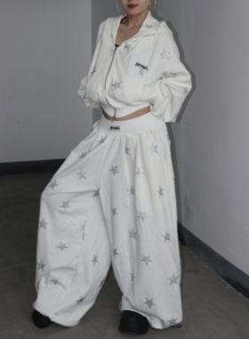 〖星星套装〗BLACKBOX原创美式星星亮片阔腿卫裤休闲上衣直筒裤