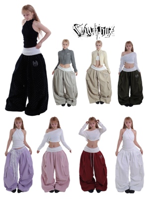 BLACKBOX原创“Angel Cross”撒银烫钻爆闪工装裤街舞爵士舞男女