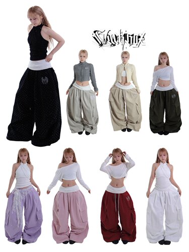 BLACKBOX原创“Angel Cross”撒银烫钻爆闪工装裤街舞爵士舞男女