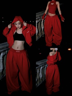 〖圣诞新年卫裤〗BLACKBOX黑盒子原创刺绣运动水系宽松收腰卫裤