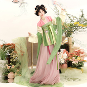 复原一片式 唐制汉服齐胸对襟衫 破裙日常春夏 小桃春 梦屿盛原创