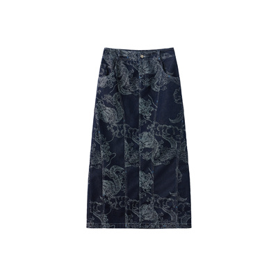 春夏新品 || 复古牛仔印花半裙 ES25S16602M