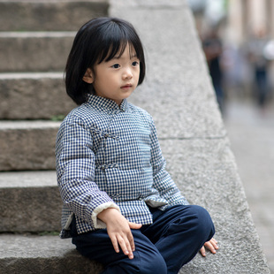 白鸭绒亲子款 女童汉服羽绒服清新复古中国风唐装 新中式 冬装 新款