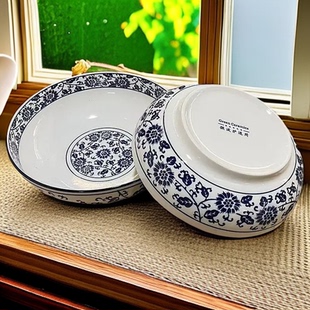 青花家用9英寸汤碗10英寸毛血旺大碗12英寸超大龙虾大碗陶瓷商用