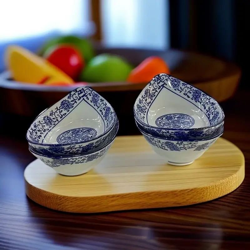 青花一帆风顺凉菜碟子咸菜盘拍黄瓜盘子酒店商用家用高温瓷釉下彩