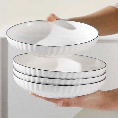 新款玄月家用菜盘碟子餐具 简约个性餐盘子汤盘饺子盘釉下彩