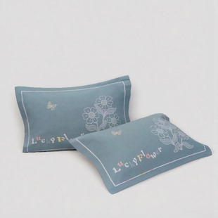 三琪小枕套纯棉40x60枕头套动漫可爱卡通全棉纱布小号一对装儿童