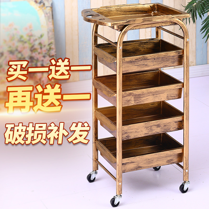 复古美发车发廊手推车杠车特价包邮美容小推车理发店烫染工具车