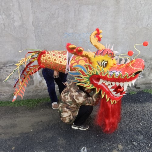 2号舞龙龙头凤尾道具龙凤呈祥表演成人全套舞龙舞狮道具舞龙定做