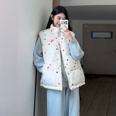 通勤小个子羊羔毛马甲女款2025新款外套春季叠穿加绒保暖背心外穿