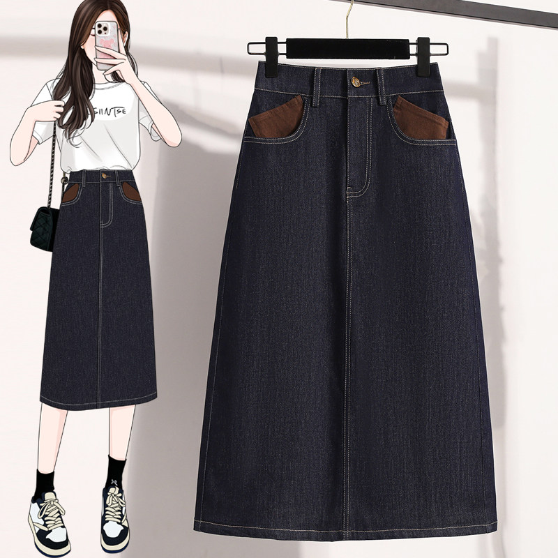 半裙春款大码宽松丹宁蓝牛仔半身裙女胖MM弹力高腰中长款a字伞裙,女装/女士精品,大码半身裙,淘宝优惠券,粉丝福利购,淘宝优惠卷