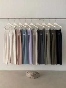 裤 女宽松垂感西装 5002 widelia高腰阔腿裤 广州十三行维多利亚女装