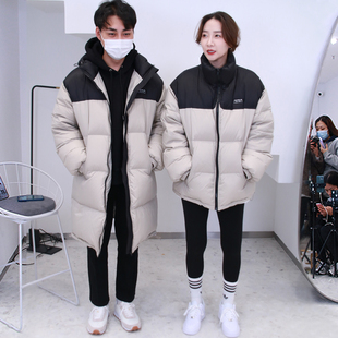 广州十三行韩国老板娘维多利亚女装widelia拼接撞色羽绒服外套女