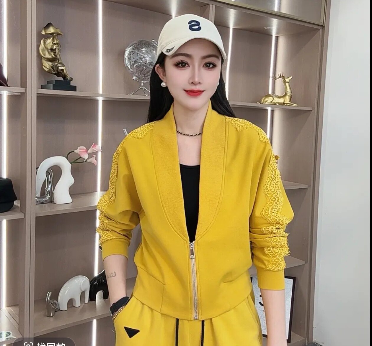 纯色蕾丝花边开衫上衣女时尚慵懒风时尚休闲宽松休闲百搭短款外套