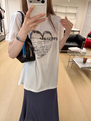 oker章壳儿正品～爱心字母印花T恤短袖宽松休闲26夏季新款A906