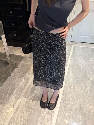 oker章壳儿正品～豹纹碎花半身裙百搭法式温柔26夏季A757