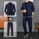 休闲卫衣保暖 长裤 运动服套装 男春秋立领跑步透气男中老年爸爸长袖
