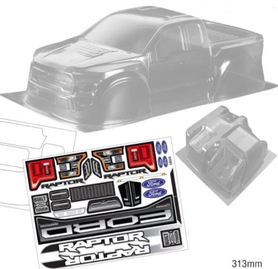 1|10 포드 비스트 클라이밍 바디 F150 픽업 트럭 바디 SCX10 90046 TRX4 바디 쉘 313MM